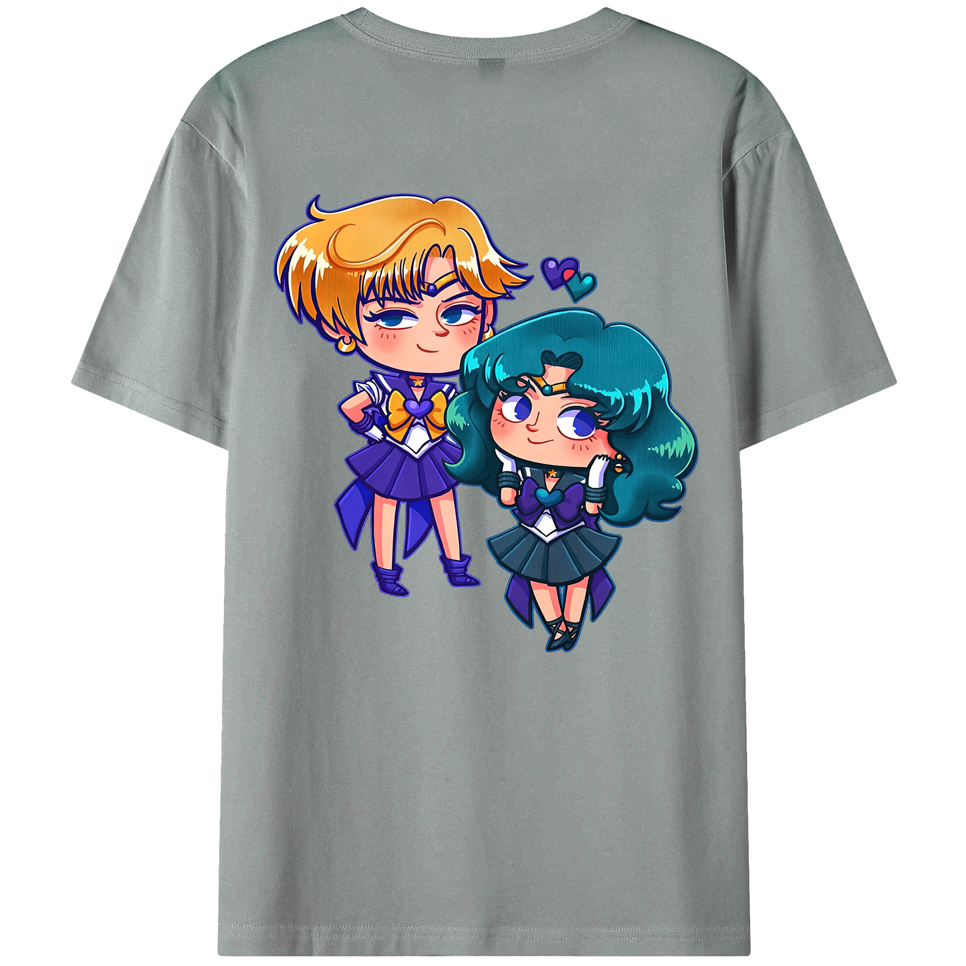 （画像用） 美少女戦士セーラームーン 天王はるか Sailor Moon Tenoh Haruka 綿100％ メンズ半袖Tシャツ（バックプリント） 通気性